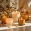 Jar candle with citrus and floral fragrance