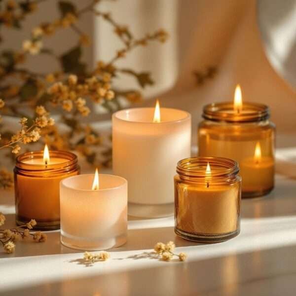 Jar candle with citrus and floral fragrance
