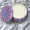 Handcrafted mandala tin candle with artistic design – Pavanea